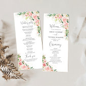 Blush Roze Rozen Trouwprogramma Programma