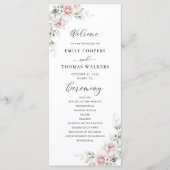 Blush Roze Rozen Trouwprogramma Programma (Voorkant)