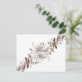 Blush roze rozen vegen dank u kaart (Staand voorkant)