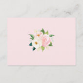 Blush Roze Rozen Waterverf Bruiloft Details Informatiekaartje (Achterkant)