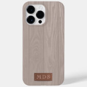 Blush Roze Rustiek Gewassen Houten Korrel Monogram Case-Mate iPhone Case (Achterkant)