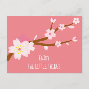 Blush roze Sakura Cherry Blossom Japans Briefkaart