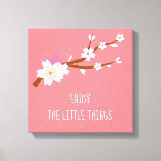 Blush roze Sakura Cherry Blossom Japans Canvas Afdruk (Voorkant)