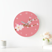 Blush roze Sakura CHerry Blossom Japans Grote Klok (Huis)