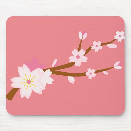 Blush roze Sakura CHerry Blossom Japans Muismat (Voorkant)