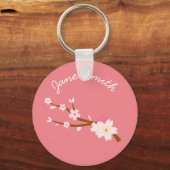 Blush roze Sakura CHerry Blossom Japans Sleutelhanger (Voorkant)