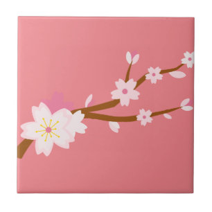 Blush roze Sakura CHerry Blossom Japans Tegeltje