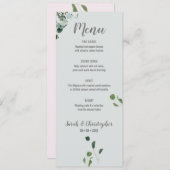 Blush Roze Salie Groene Eucalyptus bladeren Menu (Voorkant / Achterkant)