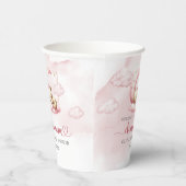 Blush roze schattig teddybeer wolk negen meisje papieren bekers (Rechts)