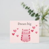Blush roze Schattige Cat Hearts Briefkaart (Staand voorkant)