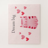 Blush roze Schattige Cat Hearts Legpuzzel (Verticaal)