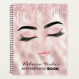 Blush roze schijven Lashes Appointment Planner Boo
