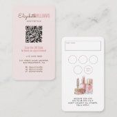 Blush Roze Schoonheid Esthetiek QR Code Loyaliteit Visitekaartje (Voorkant / Achterkant)