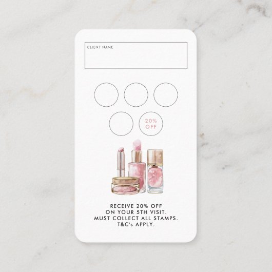 Blush Roze Schoonheid Esthetiek QR Code Loyaliteit Visitekaartje (Achterkant)