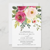 Blush Roze schoonheidsFloral, bruiloft repetitie Kaart (Voorkant)