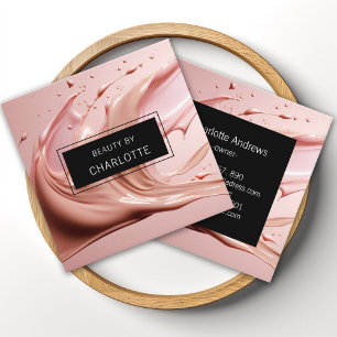 Blush Roze Schoonheidssalon Vierkante Visitekaartje