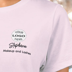 Blush Roze Schrift Logo Make-up Staf T-shirt