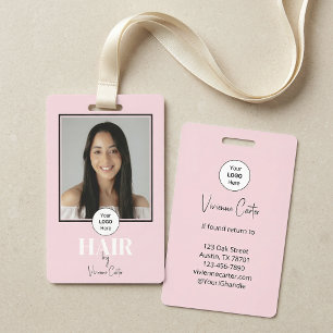 Blush Roze Script Logo Foto Kapper Badge