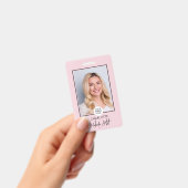 Blush Roze Script Logo Foto Make-up  Badge (Handheld)