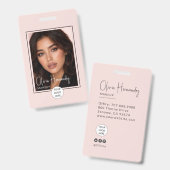 Blush Roze Script Logo Foto Make-up  Badge (Voor- en achterkant)