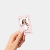Blush Roze Script Logo Foto Make-up Badge (Handheld)