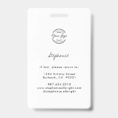 Blush Roze Script Logo Foto Make-up Badge (Achterkant)