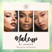 Blush Roze Script Logo Foto Make-up Raamsticker (Vel 3)