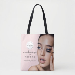 Blush Roze Script Logo Foto Make-up Studio Draagtas