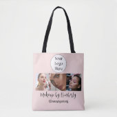Blush Roze Script Logo Foto Make-up Studio Draagtas (Voorkant)