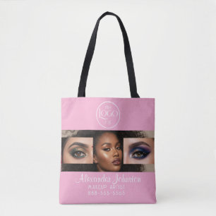 Blush Roze Script Logo Foto Make-up Studio Draagtas