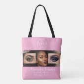 Blush Roze Script Logo Foto Make-up Studio Draagtas (Achterkant)