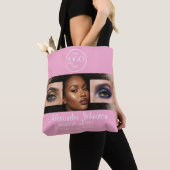 Blush Roze Script Logo Foto Make-up Studio Draagtas (Dichtbij)
