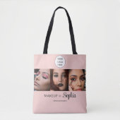 Blush Roze Script Logo Foto Make-up Studio Draagtas (Voorkant)