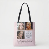 Blush Roze Script Logo Foto Make-up Studio Draagtas (Voorkant)