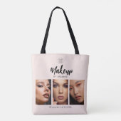 Blush Roze Script Logo Foto Make-up Studio Draagtas (Achterkant)
