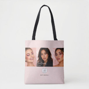 Blush Roze Script Logo Foto Make-up Studio Draagtas