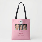 Blush Roze Script Logo Foto Make-up Studio Draagtas (Voorkant)