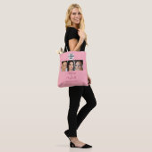 Blush Roze Script Logo Foto Make-up Studio Draagtas (Op model)