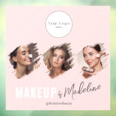 Blush Roze Script Logo Foto Make-up Studio Raamsticker (Vel 3)