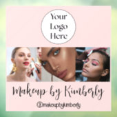 Blush Roze Script Logo Foto Make-up Studio Raamsticker (Vel 3)