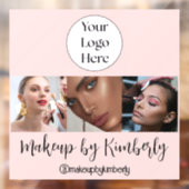 Blush Roze Script Logo Foto Make-up Studio Raamsticker (Vel 2)