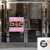 Blush Roze Script Logo Foto Make-up Studio Raamsticker (Kantoordeur)