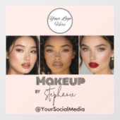 Blush Roze Script Logo Foto Make-up Studio Raamsticker (Vel)