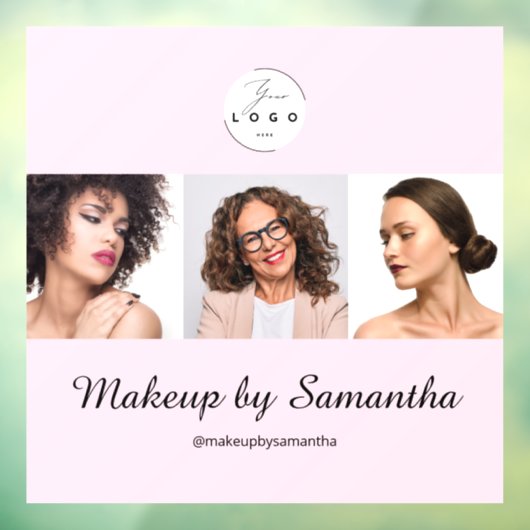 Blush Roze Script Logo Foto Make-up Studio Raamsticker (Vel 3)