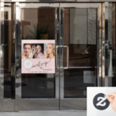 Blush Roze Script Logo Foto Make-up Studio Raamsticker (Kantoordeur)