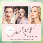 Blush Roze Script Logo Foto Make-up Studio Raamsticker (Vel 3)