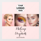 Blush Roze Script Logo Foto Make-up Studio Raamsticker (Vel)