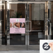Blush Roze Script Logo Foto Make-up Studio Raamsticker (Kantoordeur)
