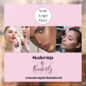 Blush Roze Script Logo Foto Make-up Studio Raamsticker (Vel 2)