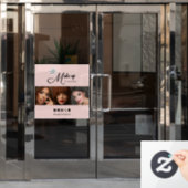 Blush Roze Script Logo Foto Make-up Studio Raamsticker (Kantoordeur)